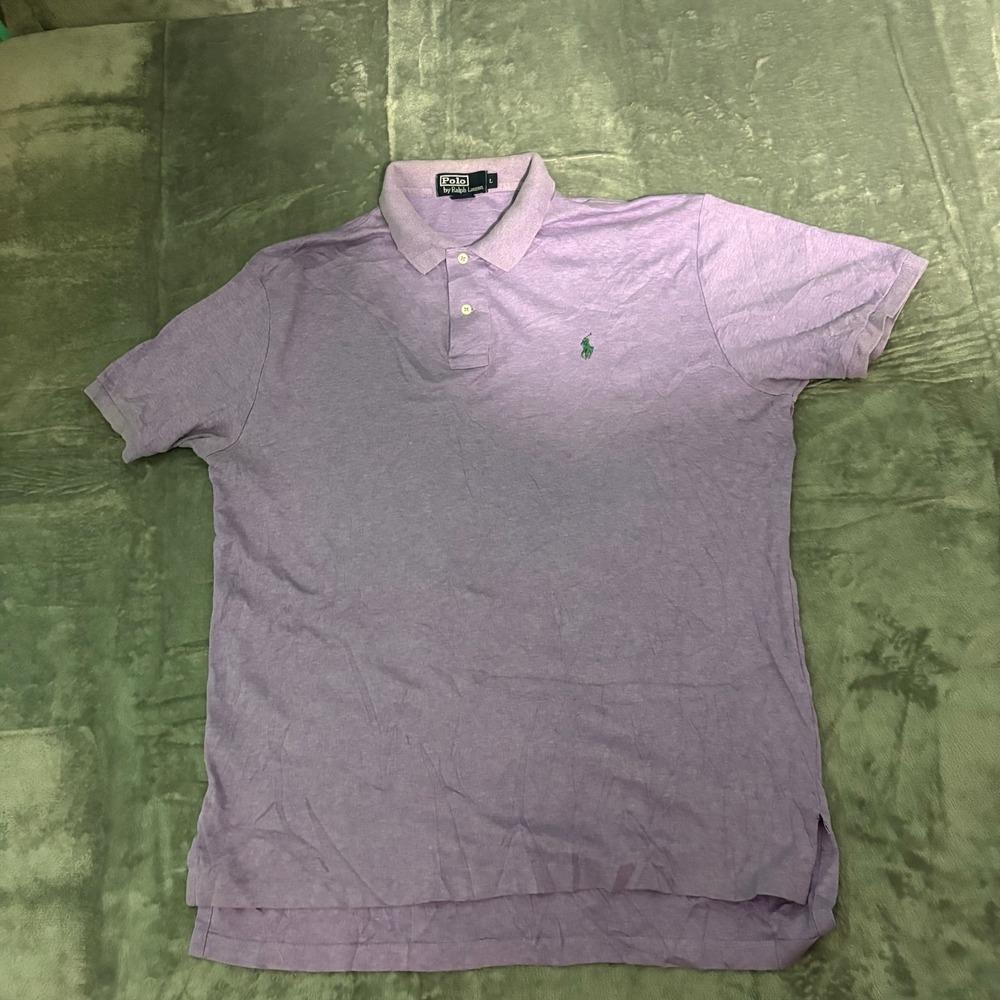 Polo Ralph Lauren Shirt Mens Large Purple Short Sleeve Preppy